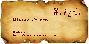 Wieser Áron névjegykártya